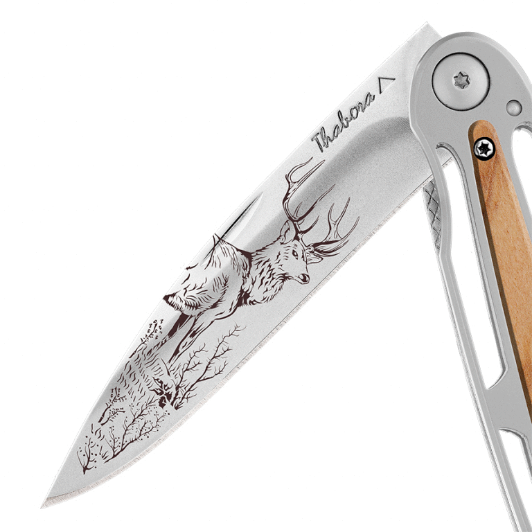 Couteau gravé personnalisé Motif Cerf Couteau pliant cadeau Homme